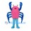 Crab Mascot Costume in Pink with Blue Claws and Legs