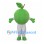 Green Apple Mascot Costume with Leaf and White Pants