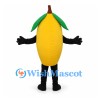 Lemon Mascot Costume in Yellow with Green Leaves