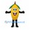 Lemon Mascot Costume in Yellow with Green Leaves