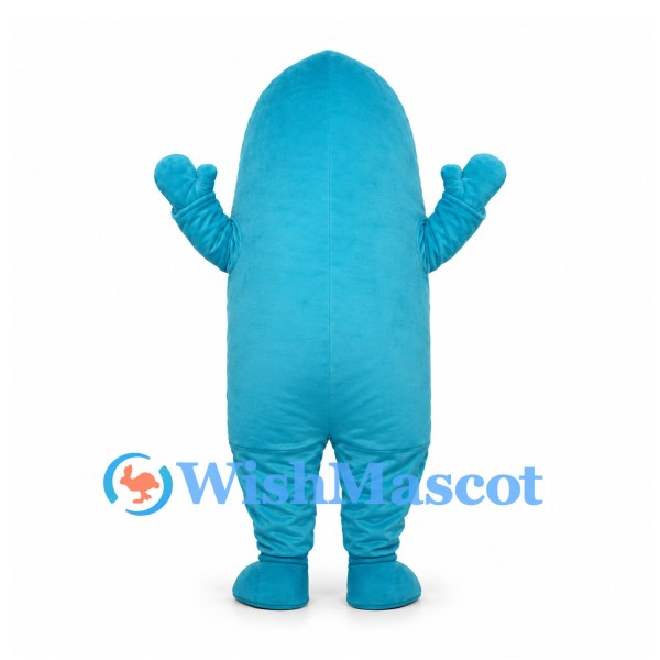 Cyclops Mascot Costume in Turquoise with Wide Smile