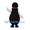 Penguin Mascot Costume with Red Scarf and Glasses