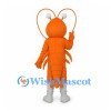 Lobster Mascot Costume in Orange with White Belly and Long Antennae