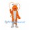 Lobster Mascot Costume in Orange with White Belly and Long Antennae
