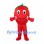 Tomato Mascot Costume in Red with Green Leaves