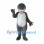Shark Mascot Costume in Gray with White Belly and Pink Mouth