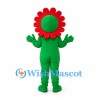 Flower Mascot Costume with Red Petals and Green Body