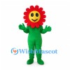 Flower Mascot Costume with Red Petals and Green Body