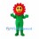 Flower Mascot Costume with Red Petals and Green Body
