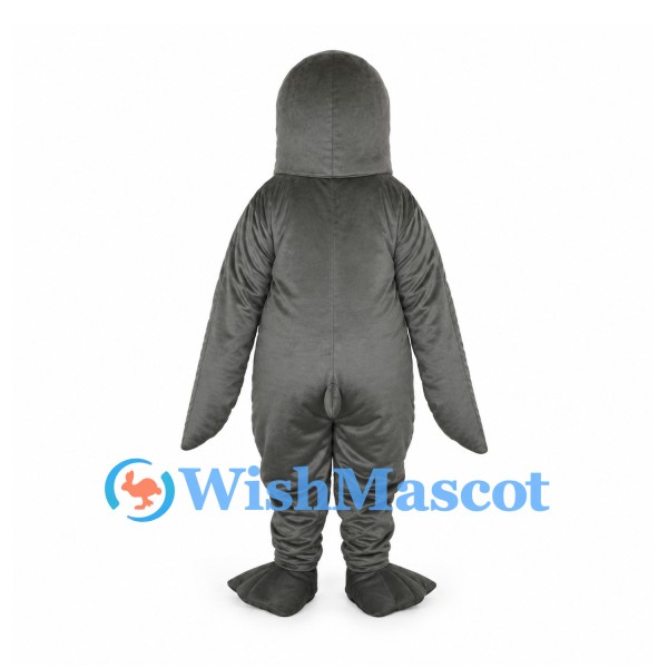 Walrus Mascot Costume in Gray with White Muzzle and Tusks