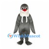 Walrus Mascot Costume in Gray with White Muzzle and Tusks