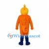 Seahorse Mascot Costume in Orange with Yellow Belly
