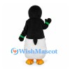 Penguin Mascot Costume with Black Jacket and Green Bow Tie