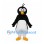 Penguin Mascot Costume with Black Head Tuft and White Belly