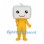 Monitor Character Mascot Costume with White Screen Head and Yellow Body