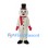 Snowman Mascot Costume with Black Top Hat and Red Scarf