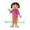 Girl Mascot Costume with Pink Tunic and Blue Backpack