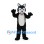 Husky Mascot Costume in Black and White with Blue Eyes