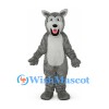 Wolf Mascot Costume in Gray with White Belly