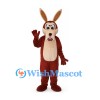 Kangaroo Mascot Costume in Burgundy with Cream Belly
