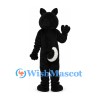 Husky Mascot Costume in Black with White Belly and Tail Tip