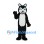 Husky Mascot Costume in Black with White Belly and Tail Tip