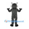 Wolf Mascot Costume in Gray with Large White Cheeks
