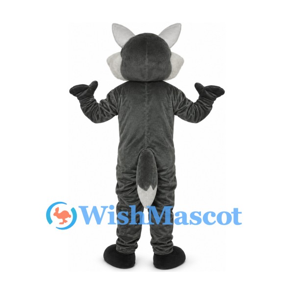 Wolf Mascot Costume in Gray with Large White Cheeks