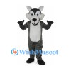 Wolf Mascot Costume in Gray with Large White Cheeks