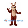 Kangaroo Mascot Costume in Red Brown with Long Ears