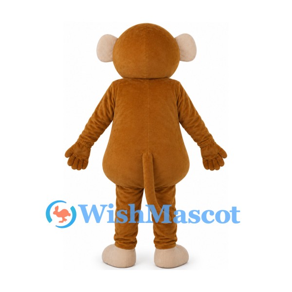 Monkey Mascot Costume in Tan with Cream Face and Belly
