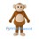 Monkey Mascot Costume in Tan with Cream Face and Belly