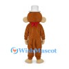 Monkey Mascot Costume with White Top Hat and Red Scarf