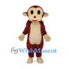 Monkey Mascot Costume in Burgundy with Cream Belly