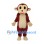 Monkey Mascot Costume in Burgundy with Cream Belly