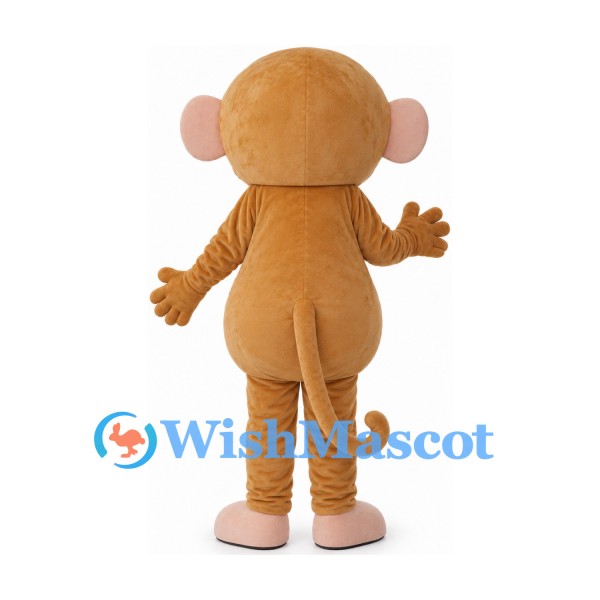 Monkey Mascot Costume in Tan with Pink Face