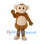 Monkey Mascot Costume in Tan with Cream Belly and Curved Tail