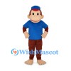 Monkey Mascot Costume with Blue Shirt and Cap