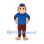 Monkey Mascot Costume with Blue Shirt and Cap