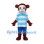 Monkey Mascot Costume with Blue Striped Shirt and Shorts
