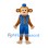 Monkey Mascot Costume with Blue Vest and Fez