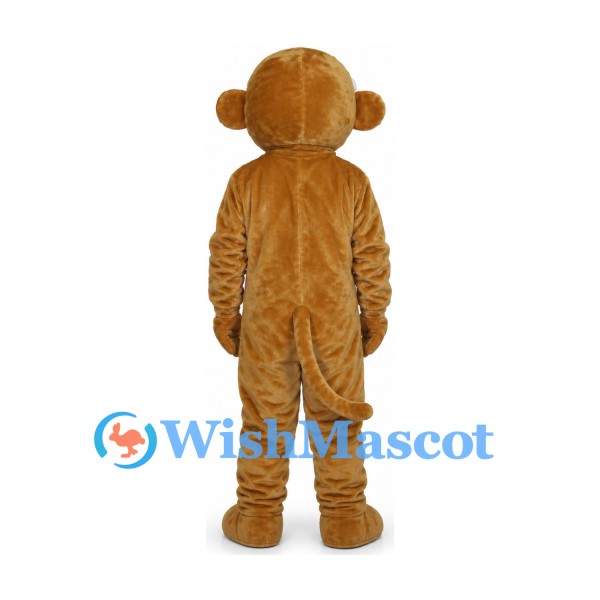 Monkey Mascot Costume in Brown with Pink Muzzle and Belly