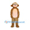 Monkey Mascot Costume in Brown with Pink Muzzle and Belly