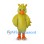 Yellow Bird Mascot Costume with Orange Beak and Tail Feathers