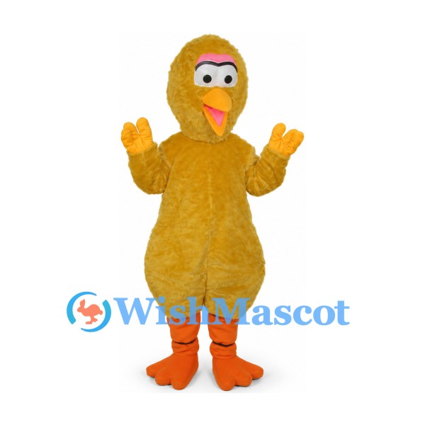 Chicken Mascot Costume in Yellow with Orange Feet