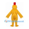 Chicken Mascot Costume in Yellow with Red Comb and Neck Trim