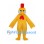 Chicken Mascot Costume in Yellow with Red Comb and Neck Trim
