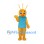 Insect Mascot Costume in Yellow with Blue Shirt and Long Antennae