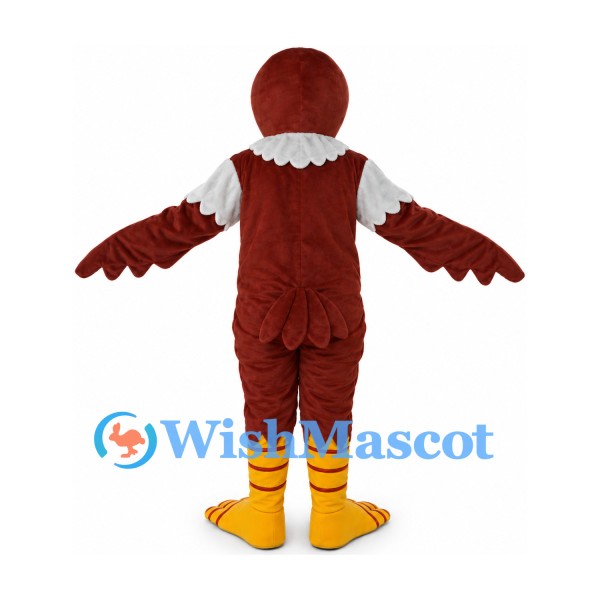 Eagle Mascot Costume in Brown with White Neck Ruff