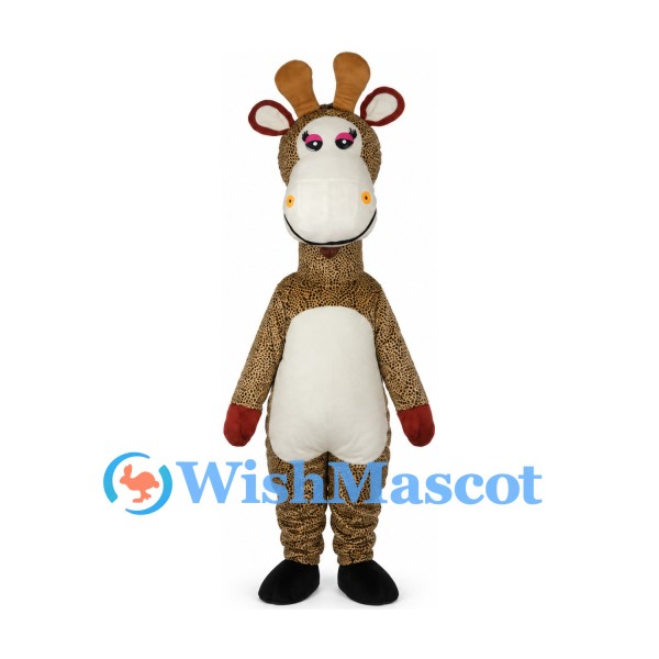 Giraffe Mascot Costume in Brown with Cream Belly